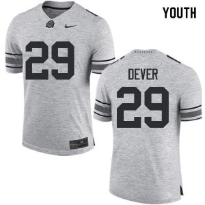 NCAA Ohio State Buckeyes Youth #29 Kevin Dever Gray Nike Football College Jersey LBQ1245XT